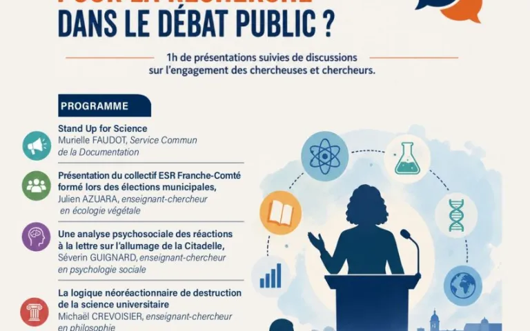 Affiche de la table ronde : quelle place pour la recherche dans le débat public ?