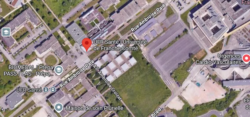Google - Données cartographiques 2026 – UFR Santé
